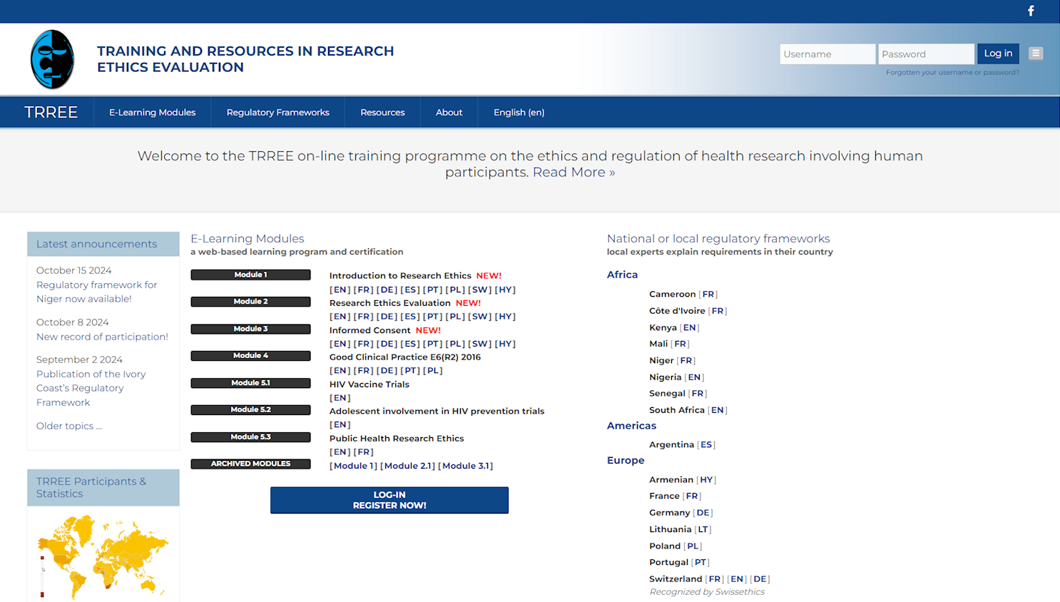 International Online Training Resources (CITI, TRREE)